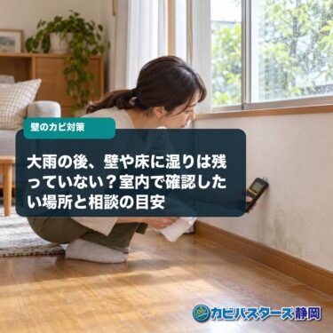 大雨の後、壁や床に湿りは残っていない？室内で確認したい場所と相談の目安